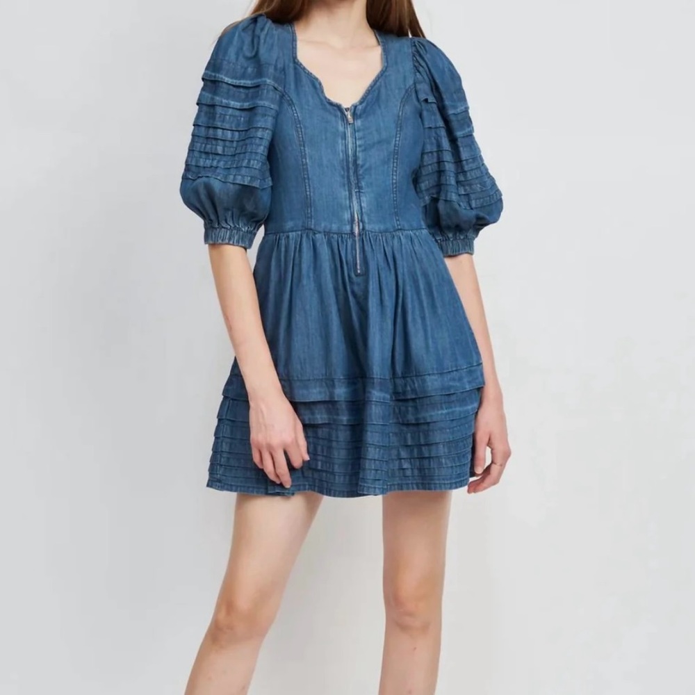 En Saison Denim Pixie Mini Dress in medium